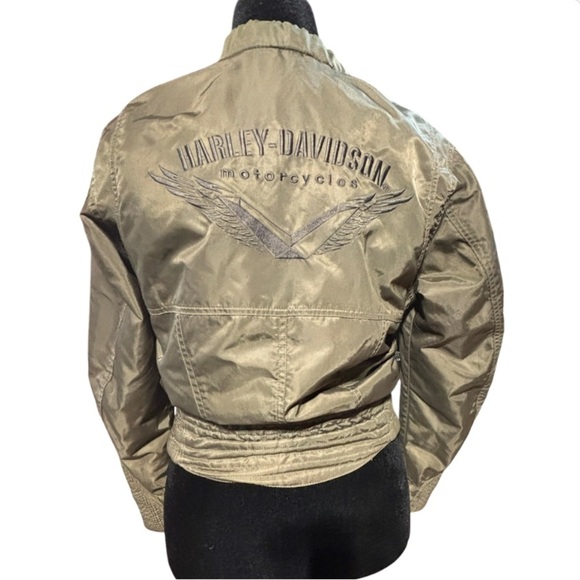 Harley-Davidson Jackets & Blazers - Harley Davidson Jacket M Olive Color orange liner bomber Street wear Motorcycle